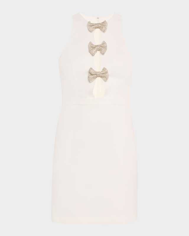 Gemma Sleeveless Crepe Halter Mini Dress